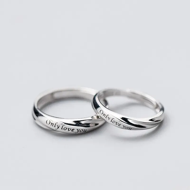 Romantic Carved Letters Ring.