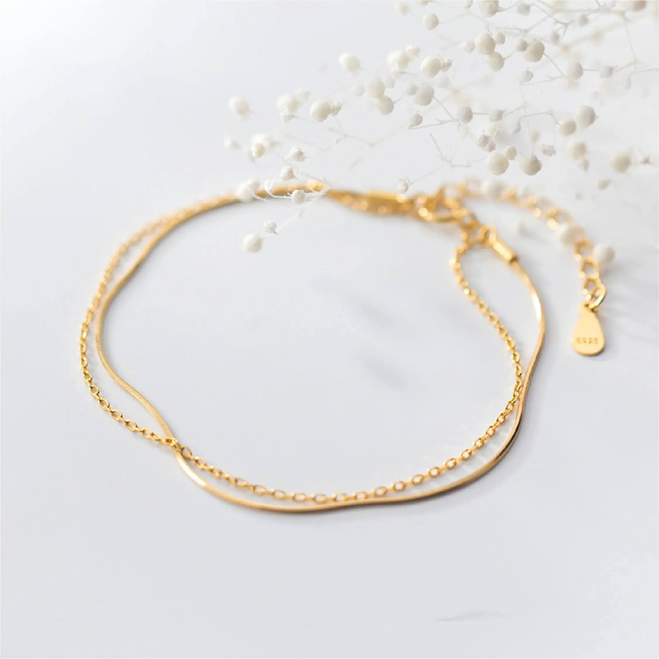 Gold Double Layer Bracelet.