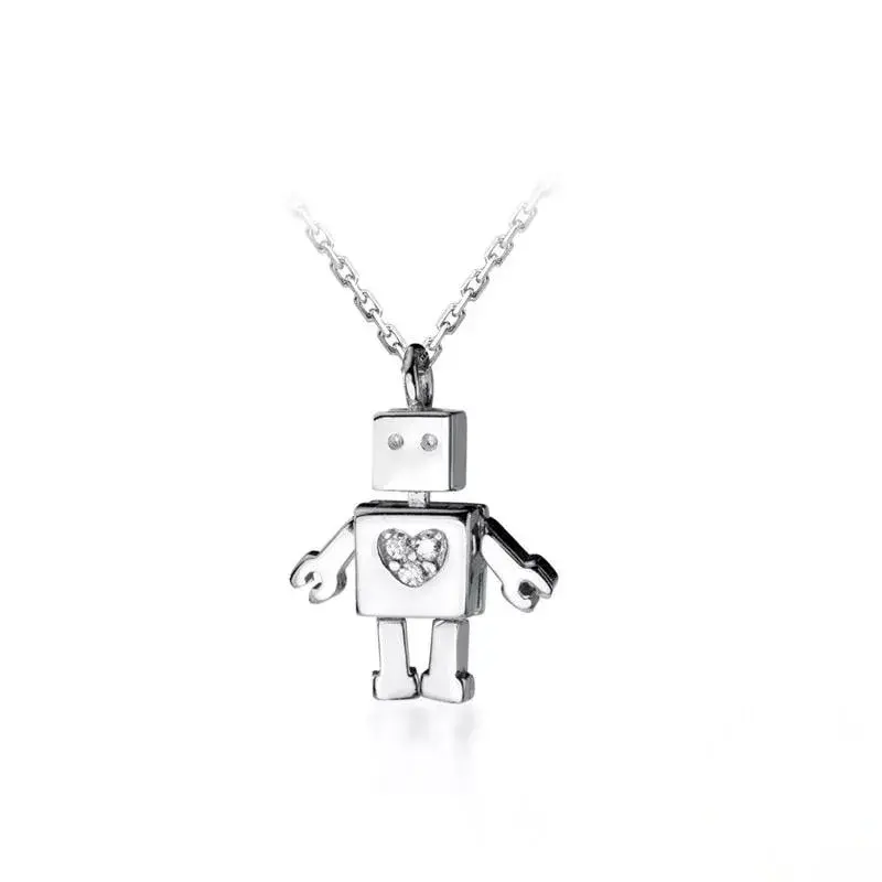 Cute Robot Pendant Necklace.