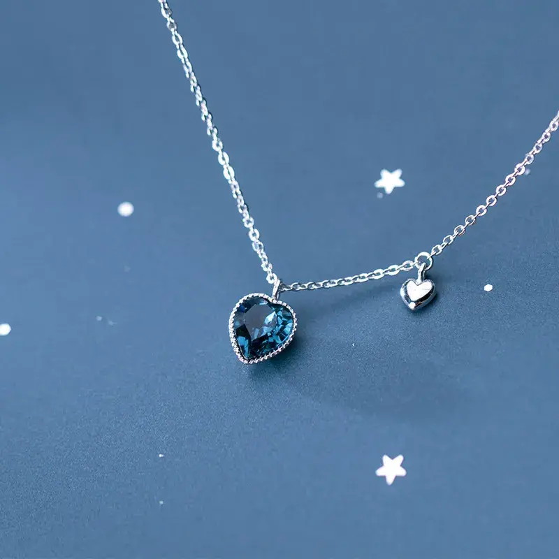 Deep Blue Crystal Necklace.