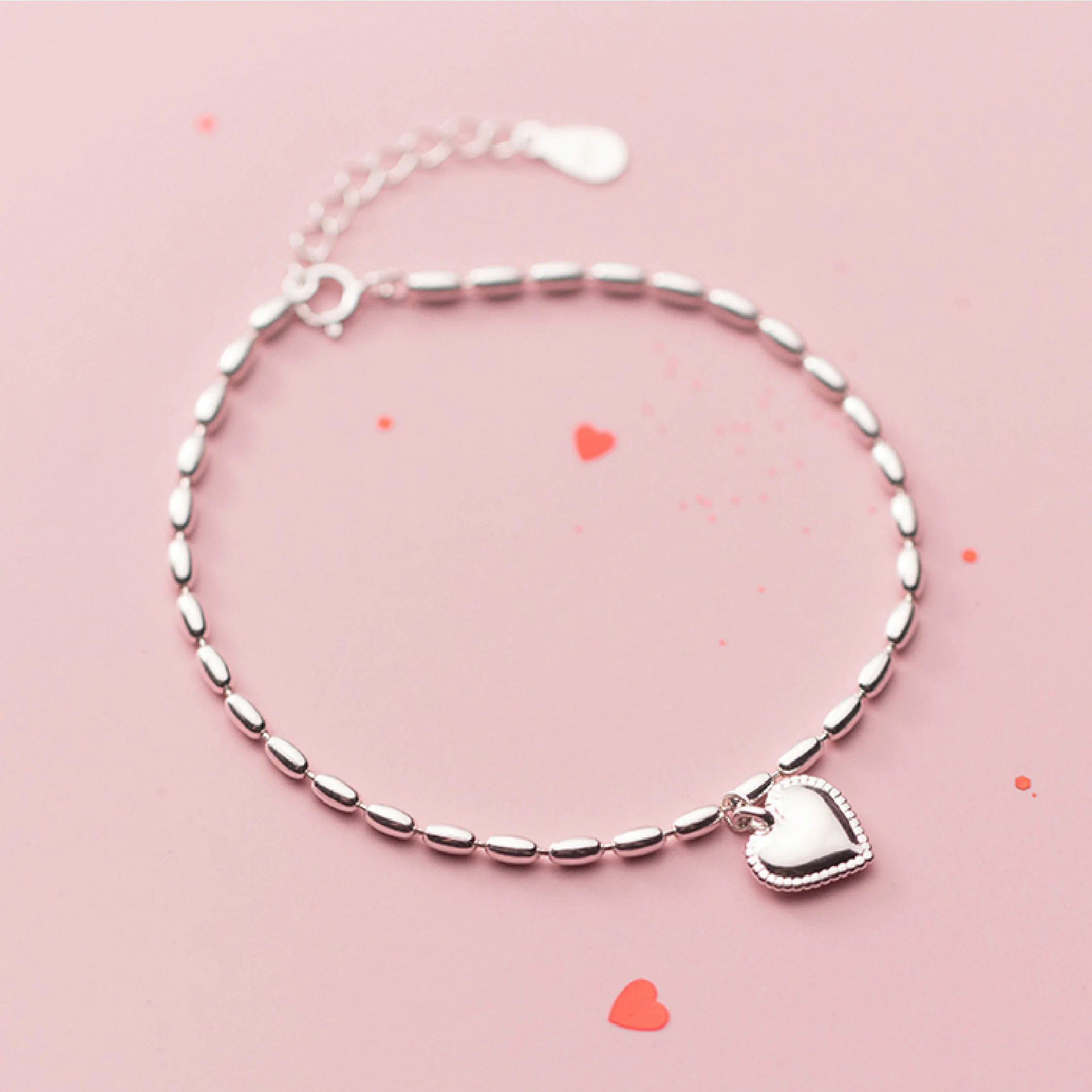 Silver Heart Bracelet.