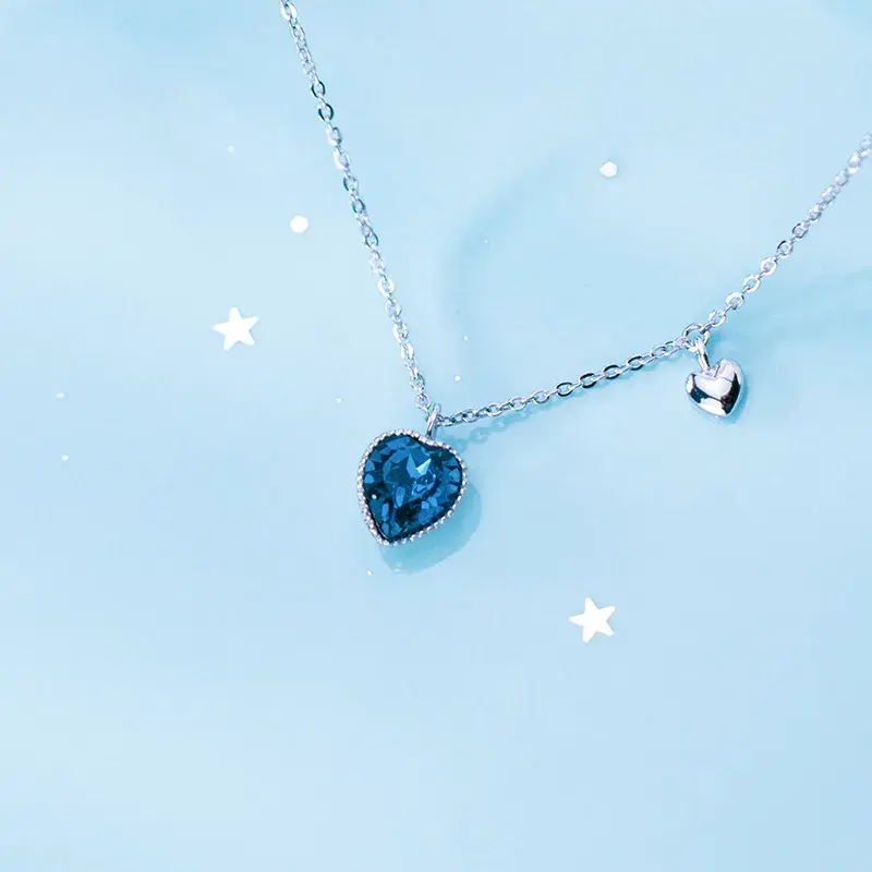 Deep Blue Crystal Necklace.