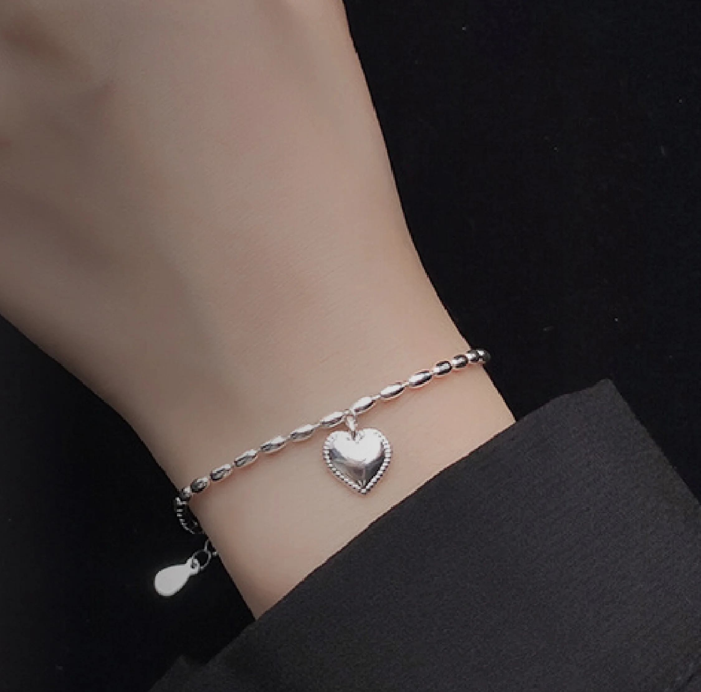 Silver Heart Bracelet.